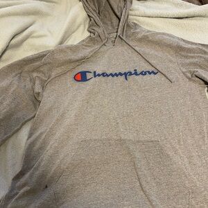 Champion Gray Hoodie - Adult Size L or oversized for kids!